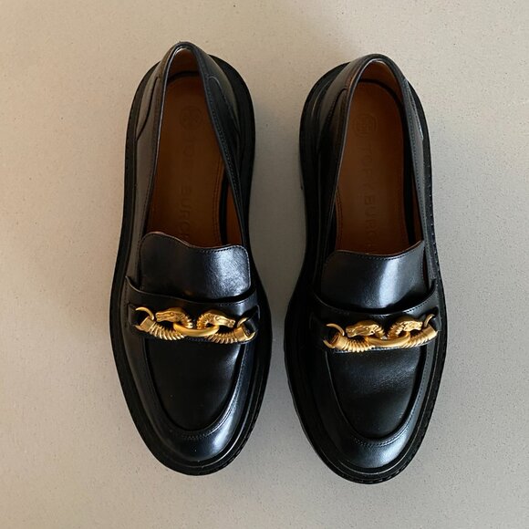 Tory Burch Jessa Chain-link Leather Loafers - Picture 2 of 6
